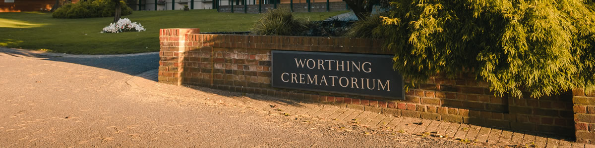 Crematorium sign on wall