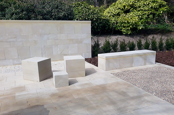 PR21-059 - The new Forget Me Not Garden at Worthing Crematorium - new wall and seating blocks