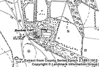 Muntham Court on old map - Extract from County Series Epoch 2 - 1891-1912 - Copyright LandMark Information Group
